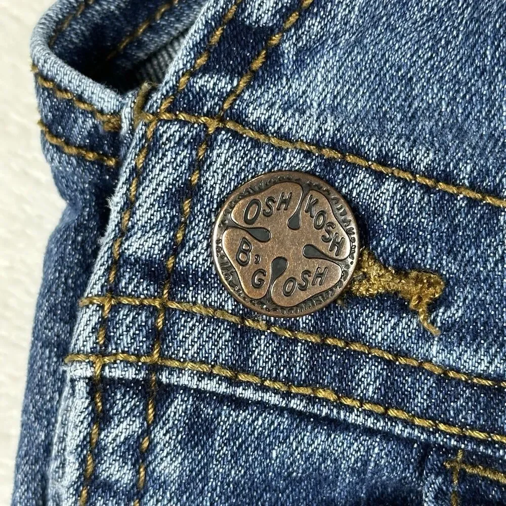 OshKosh B’Gosh Toddler 2T Denim Bib Overalls Carpenter Stretch Blue Jeans
